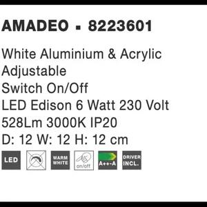 Moderné nástenné svietidlo Amadeo biele