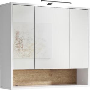 ZRKADLOVÁ SKRINKA, biela, farba duba, 80/72/21 cm Xora - Kúpeľňové skrinky