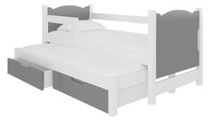 Detská posteľ LAMPOS, 180x75, biela/sivá