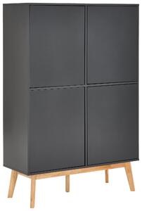 VYSOKÁ KOMODA, kaučukové drevo, sivá, prírodná farba, 100/149/40 cm MID.YOU - Skrine, Online Only