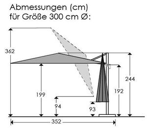 ZÁVESNÝ SLNEČNÍK 352/244/300 cm - Online Only záhrada, Online Only