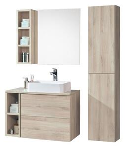 Mereo, Aira, kúpeľňová skrinka 61 cm, biela, dub, šedá, MER-CN750S
