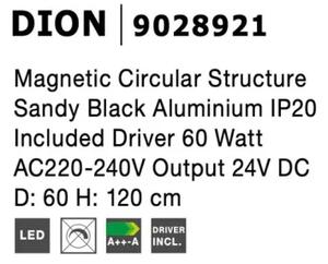 LED luster na lanku Dion 1 čierne