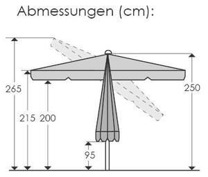 SLNEČNÍK 270/250/270 cm - Online Only záhrada, Online Only