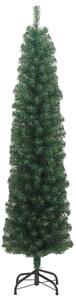 Úzky umelý vianočný stromček so stojanom, zelený 180 cm, PVC