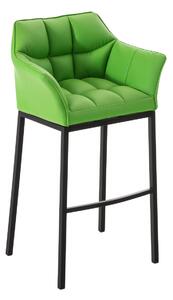 Barová stolička Damas B4 ~ koženka, čierny rám - Zelená