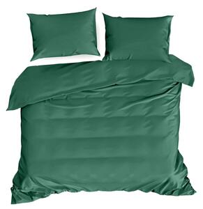 EUROFIRANY Hladká a ľahká posteľná bielizeň z kvalitnej bavlnenej tkaniny 220 cm x 200 cm fľaškovo zelená satén 100% bavlna