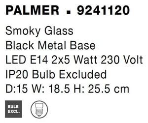 Dizajnové nástenné svietidlo Palmer 15 čierne