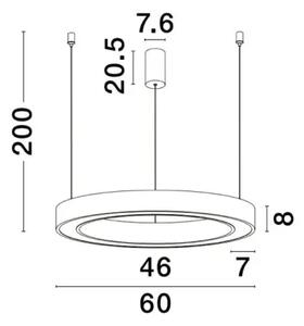 LED luster Morbido 60 biele s diaľkovým ovládaním