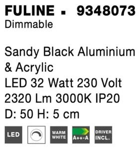 Stropné svietidlo LED so stmievaním Fuline 50 čierne