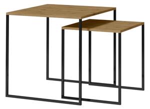 Konferenčný stolík CELINE, 60x60x60, dub artisan/čierna