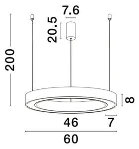 LED luster Morbido 60 čierne s diaľkovým ovládaním