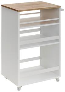 SERVÍROVACÍ VOZÍK, prírodná farba, biela, 50/78/38 cm MID.YOU - Barový nábytok, Online Only