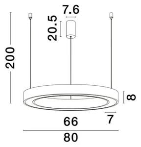 LED luster Morbido 80 čierne s diaľkovým ovládaním