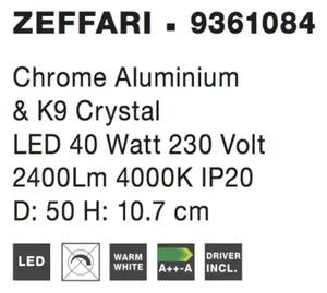 LED stropné svietidlo Zeffari 50 chróm