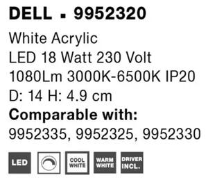 Moderné stropné svietidlo Dell biele