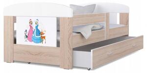 Detská posteľ 160 x 80 cm FILIP BOROVICA vzor PRINCEZNY Rozměry postele: 160x80 cm