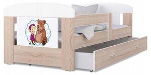 Detská posteľ 180 x 80 cm FILIP BOROVICA vzor MACKO 2 Rozměry postele: 180x80 cm