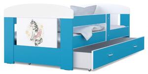 Detská posteľ 180 x 80 cm FILIP MODRÁ vzor PONÍK Rozměry postele: 180x80 cm