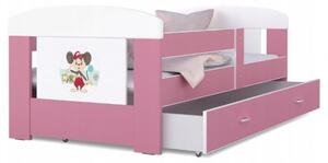 Detská posteľ 180 x 80 cm FILIP RUŽOVÁ vzor MICKEY Rozměry postele: 180x80 cm