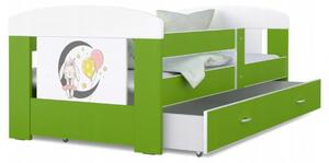 Detská posteľ 180 x 80 cm FILIP ZELENA vzor ZAJAČIK Rozměry postele: 180x80 cm