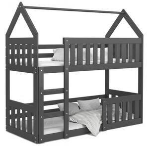 Detská poschodová posteľ DOMOK MINI 190x80 cm SIVÁ