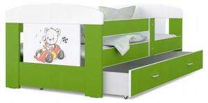 Detská posteľ 180 x 80 cm FILIP ZELENA vzor MACKO Rozměry postele: 180x80 cm