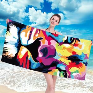 Plážová osuška s farebným levom Viacfarebná