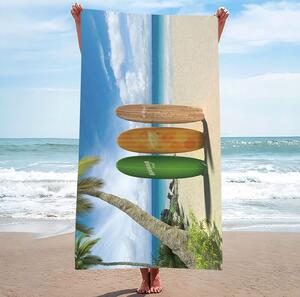 Plážová osuška s plážou a surfmi Viacfarebná