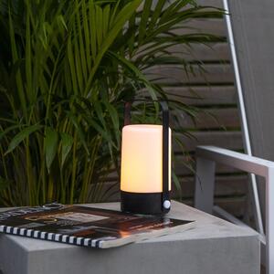 Čierno-béžový LED lampáš Star Trading Flame, výška 19 cm