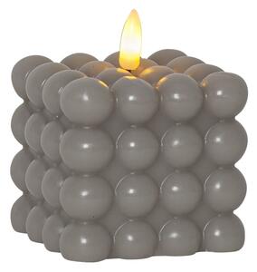 Sivá vosková LED sviečka Star Trading Flamme Dot, výška 9,5 cm