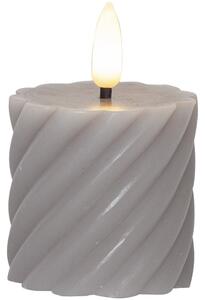 Súprava 2 sivých voskových LED sviečok Star Trading Flamme Swirl, výška 7,5 cm