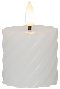 Súprava 2 bielych voskových LED sviečok Star Trading Flamme Swirl, výška 7,5 cm
