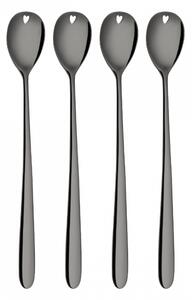 Sola - Latté lyžičky so srdiečkom sivé 4 ks set – Love Cutlery (116627)