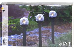 Súprava 3 vonkajších solárnych LED svietidiel Star Trading Roma, výška 23 cm