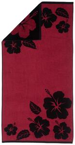 PLÁŽOVÁ OSUŠKA, 90/180 cm, čierna, pink Esposa - Kúpeľňový textil