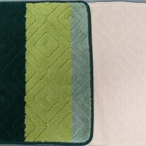 Set kupeľňových predložiek v zelenej farbe 50 cm x 80 cm + 40 cm x 50 cm