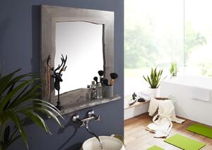 WOODLAND Kúpeľňové zrkadlo 70x78 cm, sivá, akácia