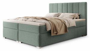 Čalúnená boxspring manželská posteľ s úložným priestorom Canira 140x200 - mentolová