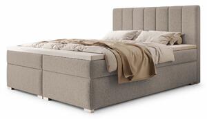 Čalúnená boxspring manželská posteľ s úložným priestorom Canira 140x200 - béžová