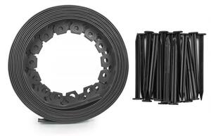 Bradas Plastový obrubník 40mm 10m s kolíkmi Grafit EASY BORDER