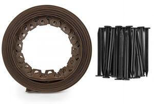 Bradas Plastový obrubník 40mm 10m s kolíkmi Brown EASY BORDER