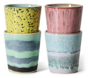 Sada 4ks kameninových hrnčekov na kávu 70s Artist - 7,5 * 7,5 * 8 cm / 230ml - HKLIVING