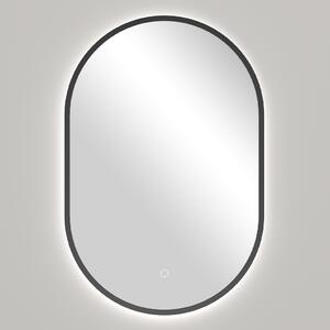 CERANO - Kúpeľňové LED zrkadlo Balzo, kovový rám - čierna matná - 40x60 cm