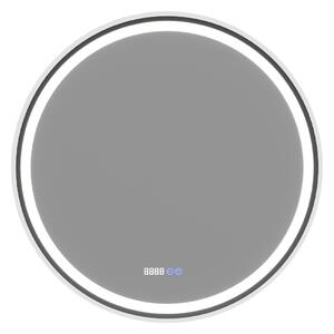 Cerano Rivo, LED kúpeľňové zrkadlo, kovový rám, Ø 80 cm, čierna matná, CER-CER-NT8232A80