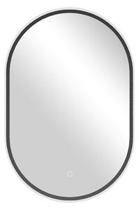 CERANO - Kúpeľňové LED zrkadlo Balzo, kovový rám - čierna matná - 55x100 cm