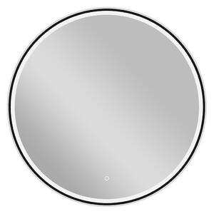 CERANO - Kúpeľňové LED zrkadlo Vito, kovový rám - čierna matná - Ø 60 cm