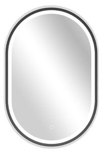 CERANO - Kúpeľňové LED zrkadlo Alto, kovový rám - čierna matná - 40x60 cm