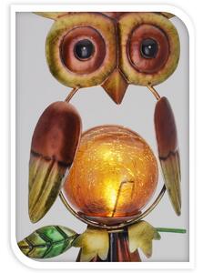Solárna lampa Owl zelená, 12 x 6 x 54 cm