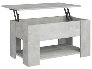 Konferenčný stolík betónový sivý 79x49x41 cm spracované drevo